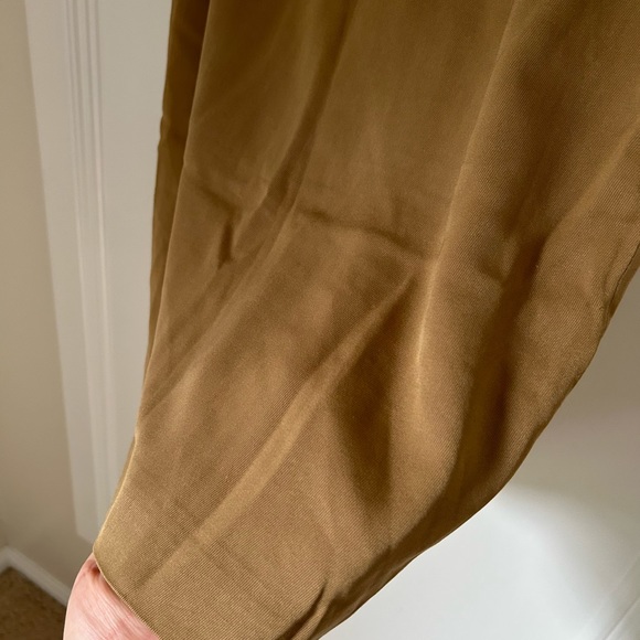 Vintage Ann Taylor Loft Silk Pencil Skirt Lined 6P Petite Camel Tan - Picture 5 of 9